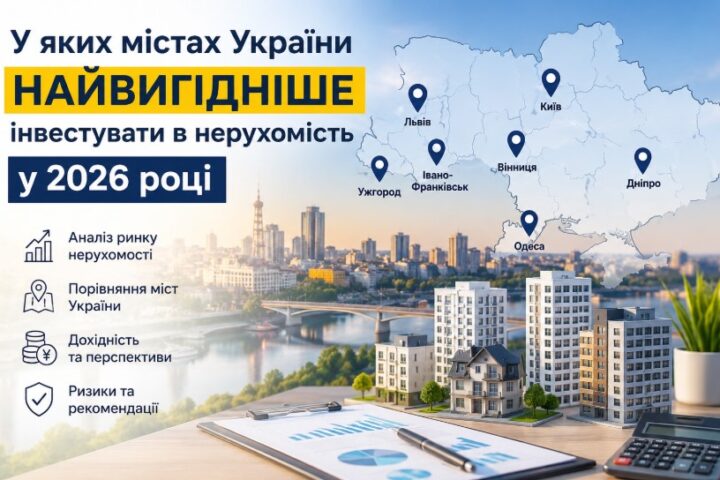 У яких містах України найвигідніше інвестувати в нерухомість у 2026 році