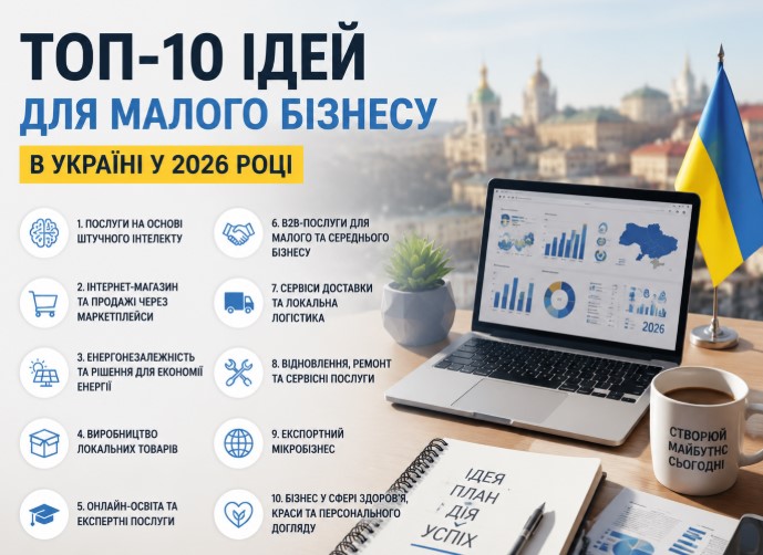 ТОП-10 ідей для малого бізнесу в Україні у 2026 році