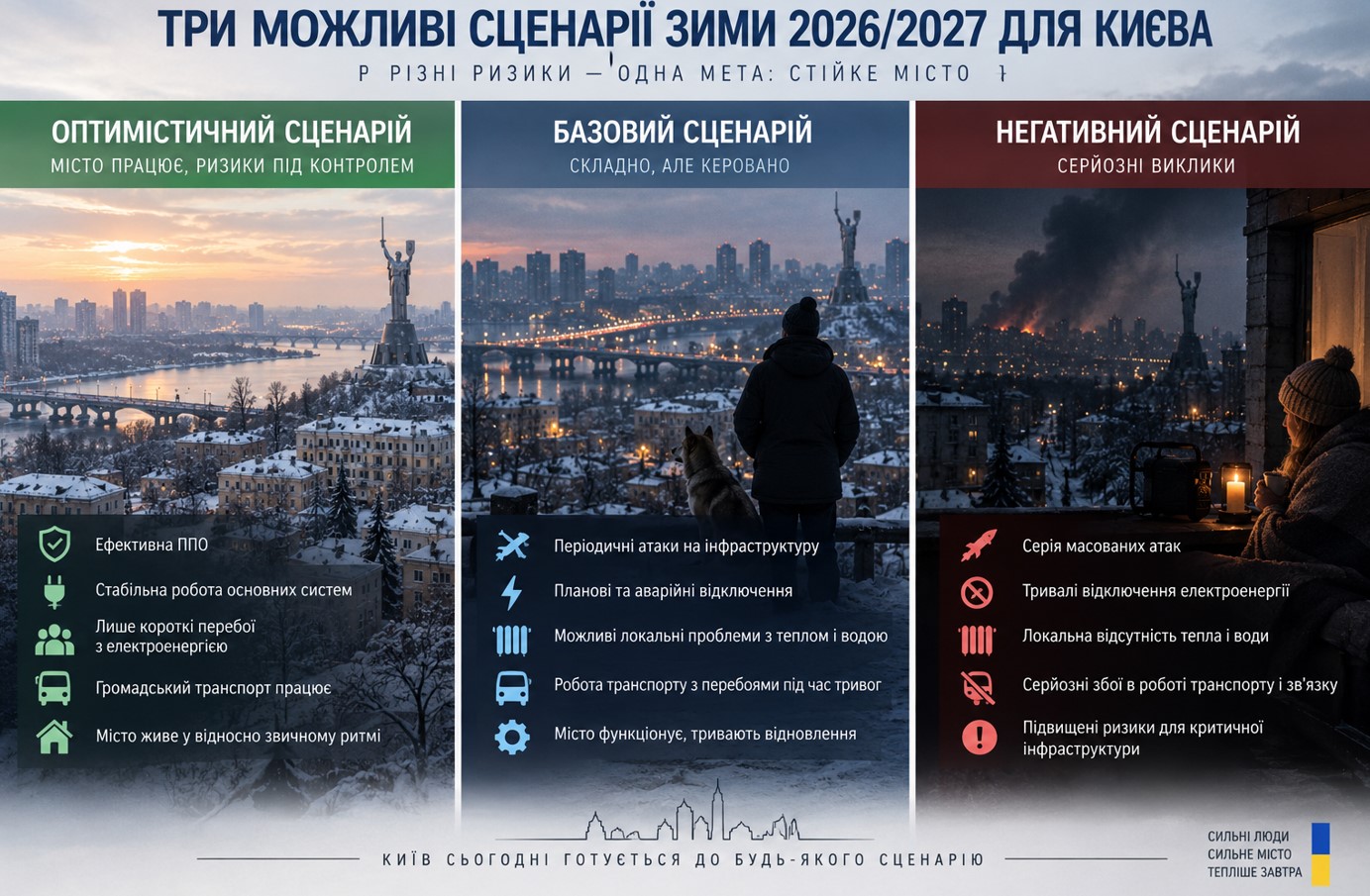 Три можливі сценарії зими 2026-2027 для Києва