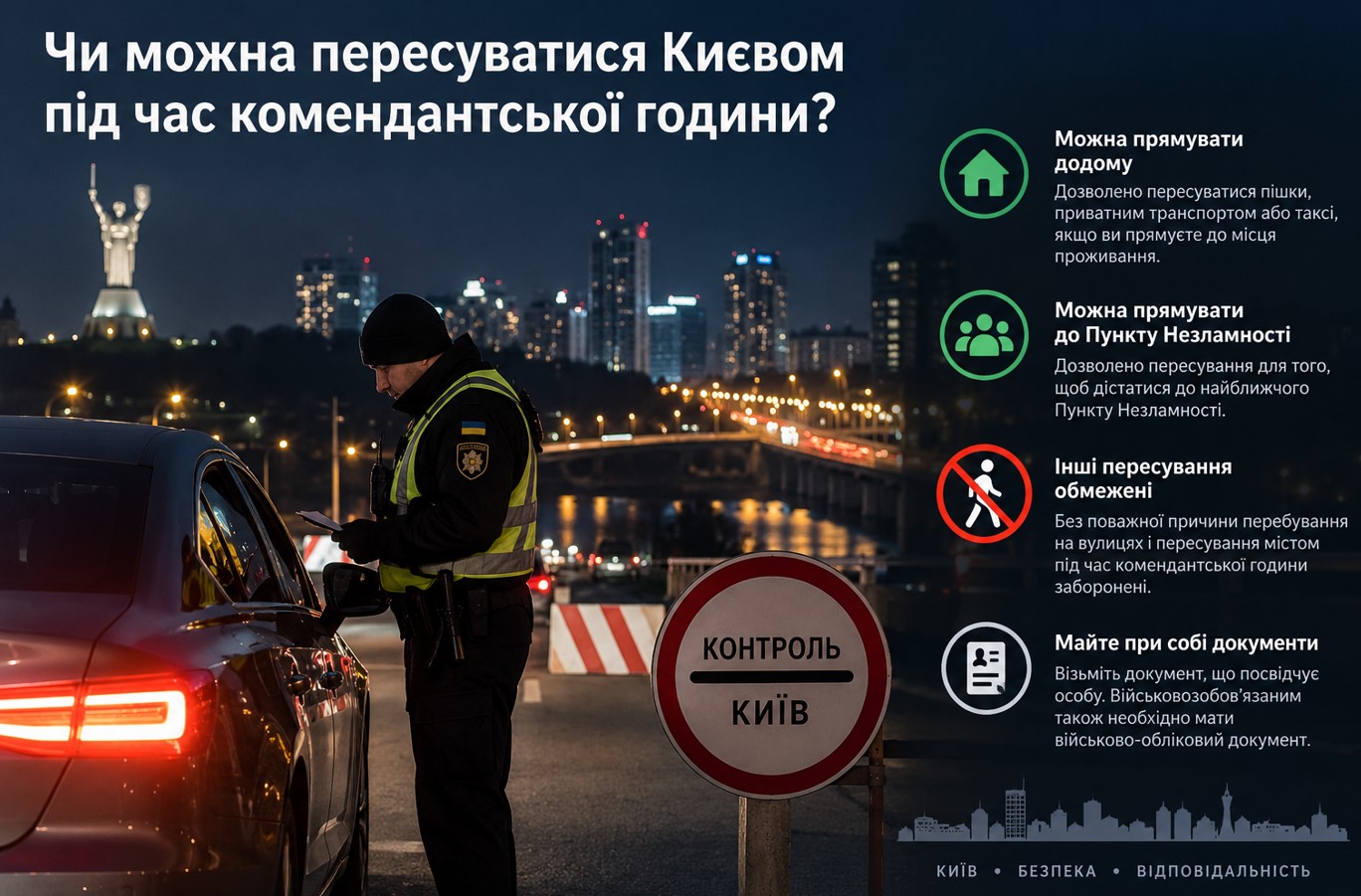Чи можна пересуватися Києвом під час комендантської години