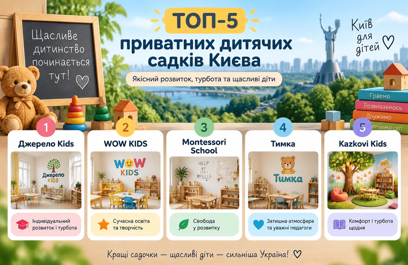 ТОП-5 приватних дитячих садків Києва