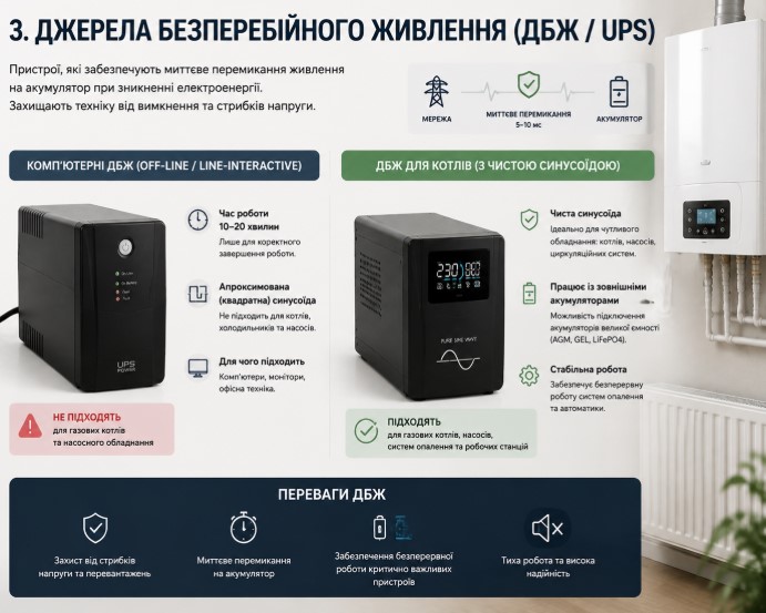 Джерела безперебійного живлення (ДБЖ / UPS)