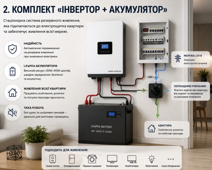 Комплект «Інвертор + Акумулятор»