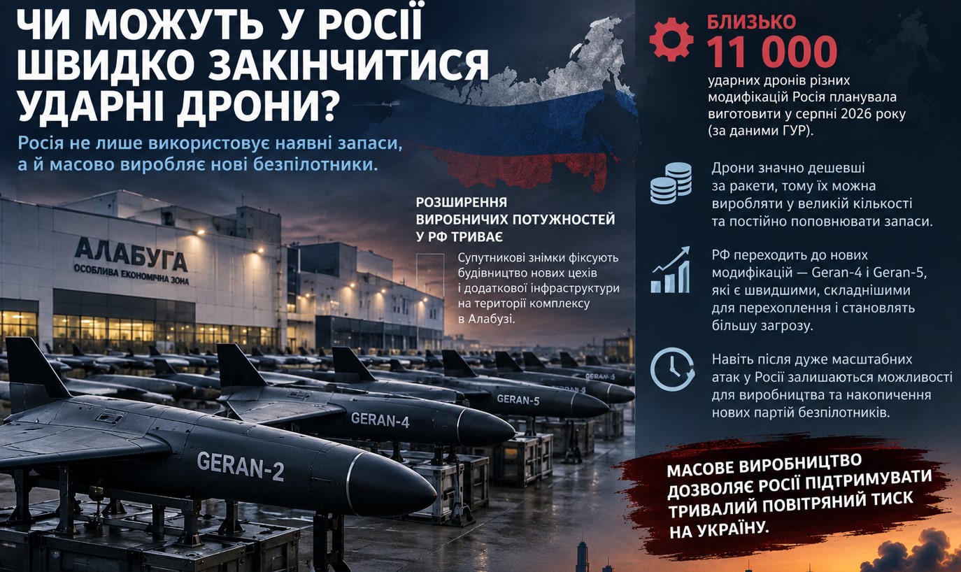 Чи можуть у Росії швидко закінчитися ударні дрони