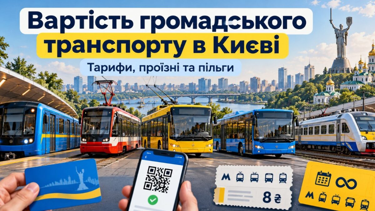 Вартість громадського транспорту в Києві у 2026 році
